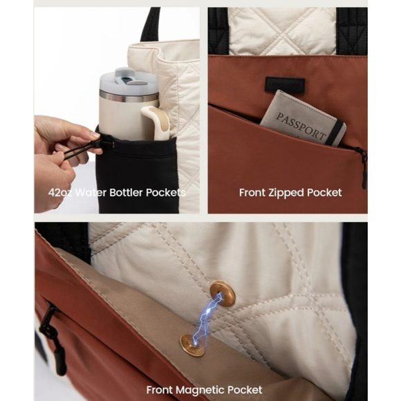 LOVEVOOK Quilted Puffer Tote Bag – Laptop Carryall (15.6"–17.3") | NWOT
Stylish, - Picture 3 of 9